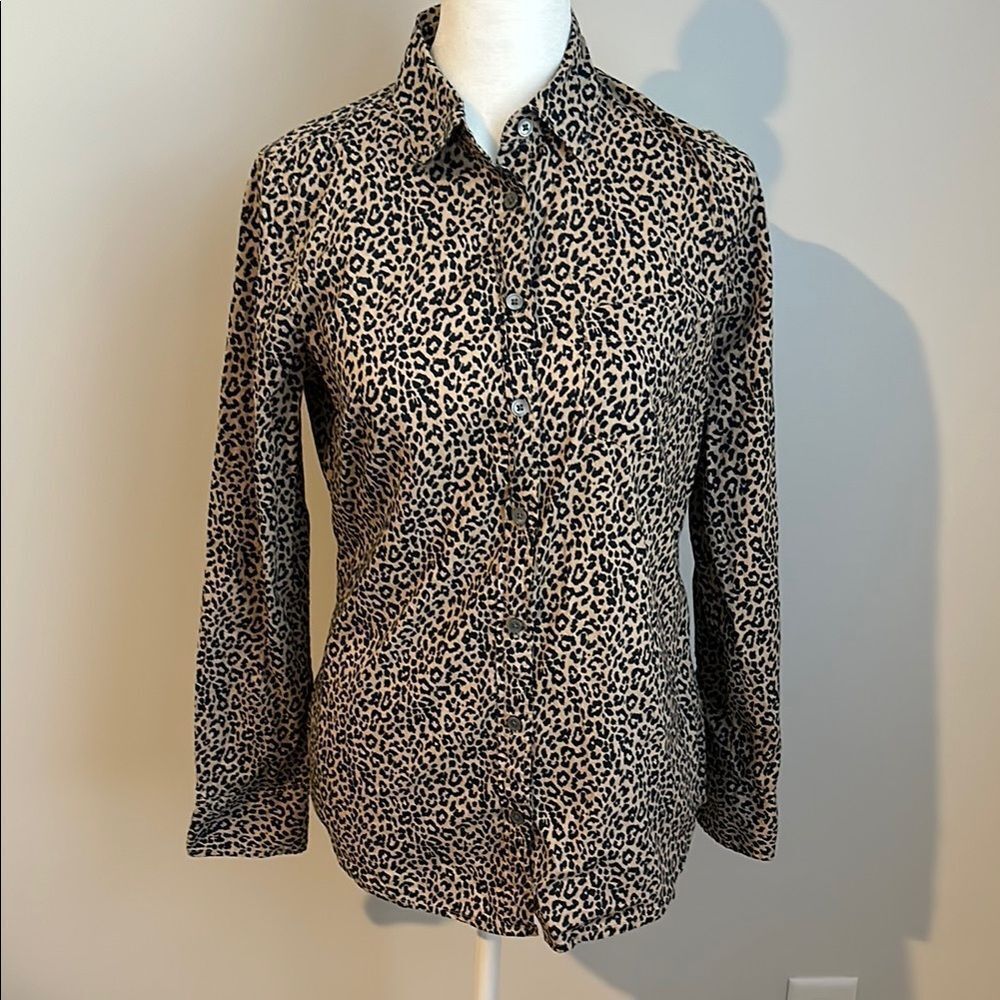 J. Crew Leopard Print Casual Button Down Shirt